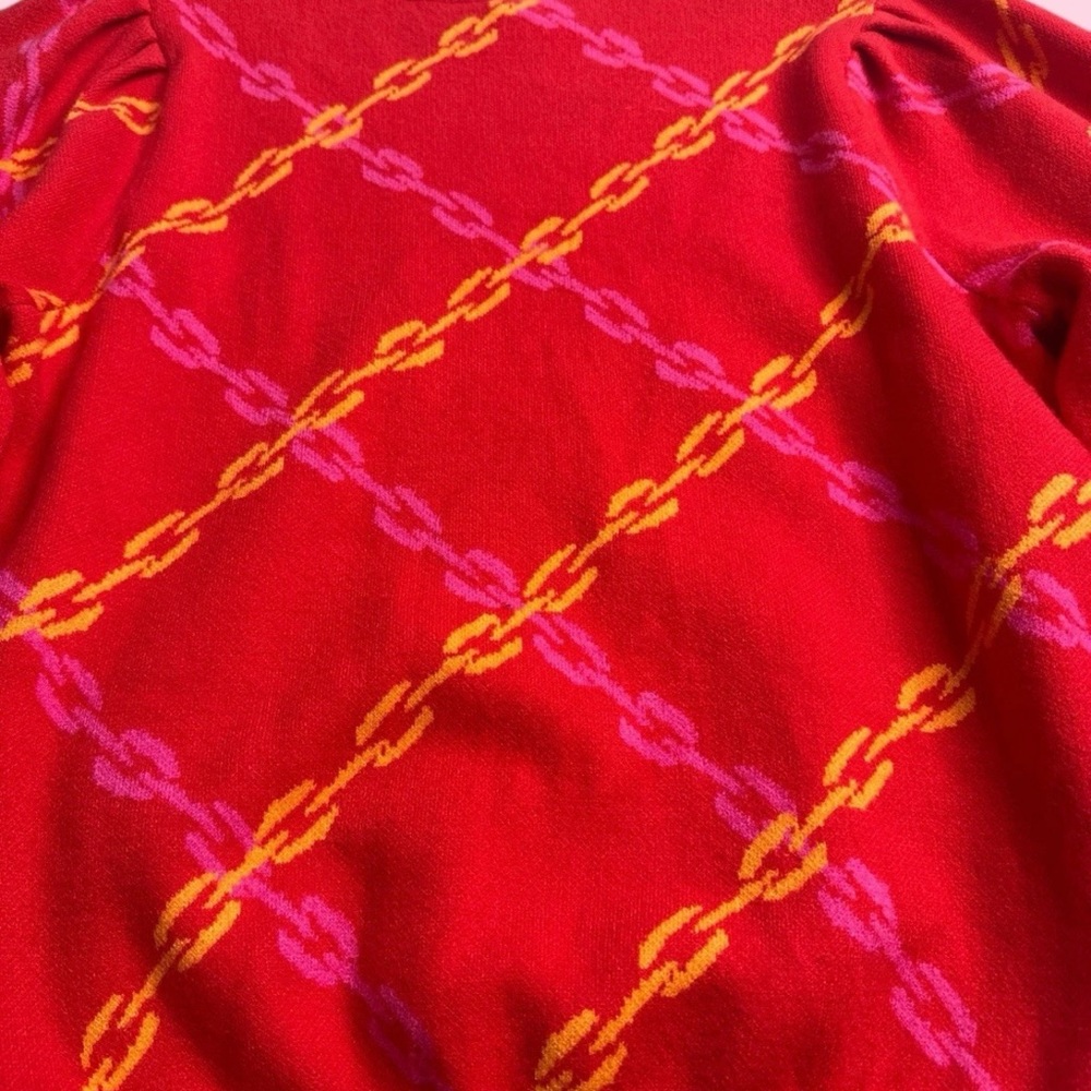 Red Chain Pattern Sweater - Picture 9 of 10